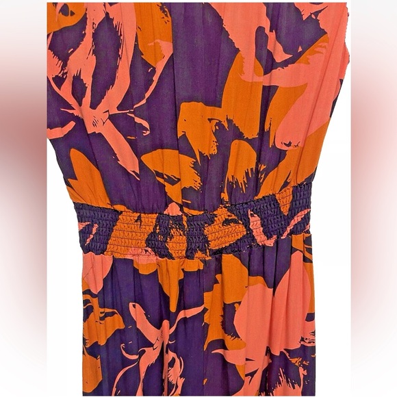 ABEL THE LABEL Anthropologie Navy Pink Orange Hi Lo Clare Dress Size XS - Picture 6 of 9